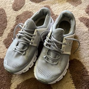 OC white and silver shoes